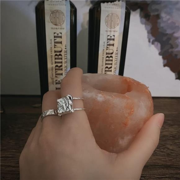 Hammered 925 Sterling Silver Handmade Rings Statement Gemstone - Picture 5 of 7